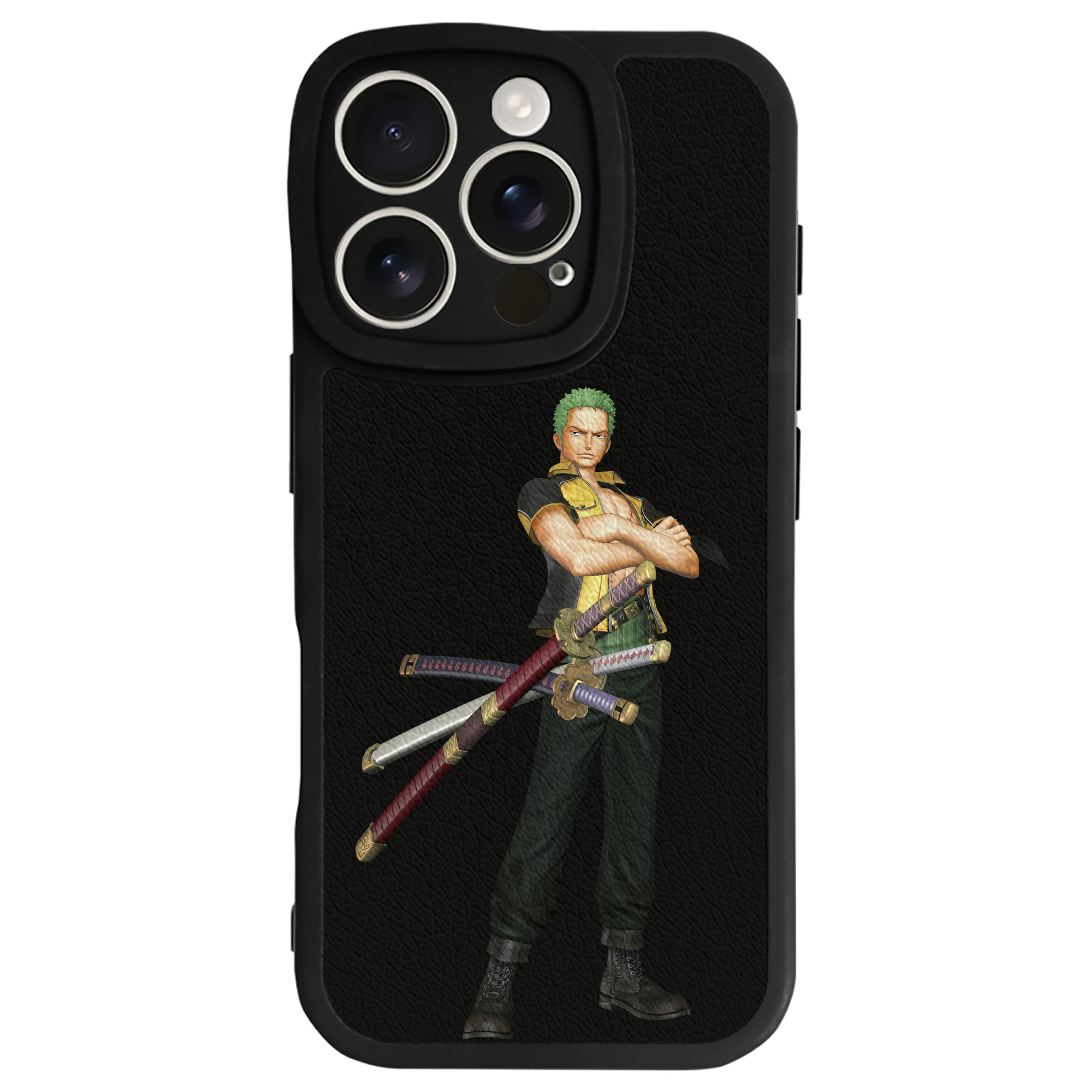 （画像用） ワンピース ロロノア・ゾロ ONE PIECE Roronoa Zoro 【iPhone 16シリーズ対応】シリコンスマホケース（レザー調） 材質：シリコン